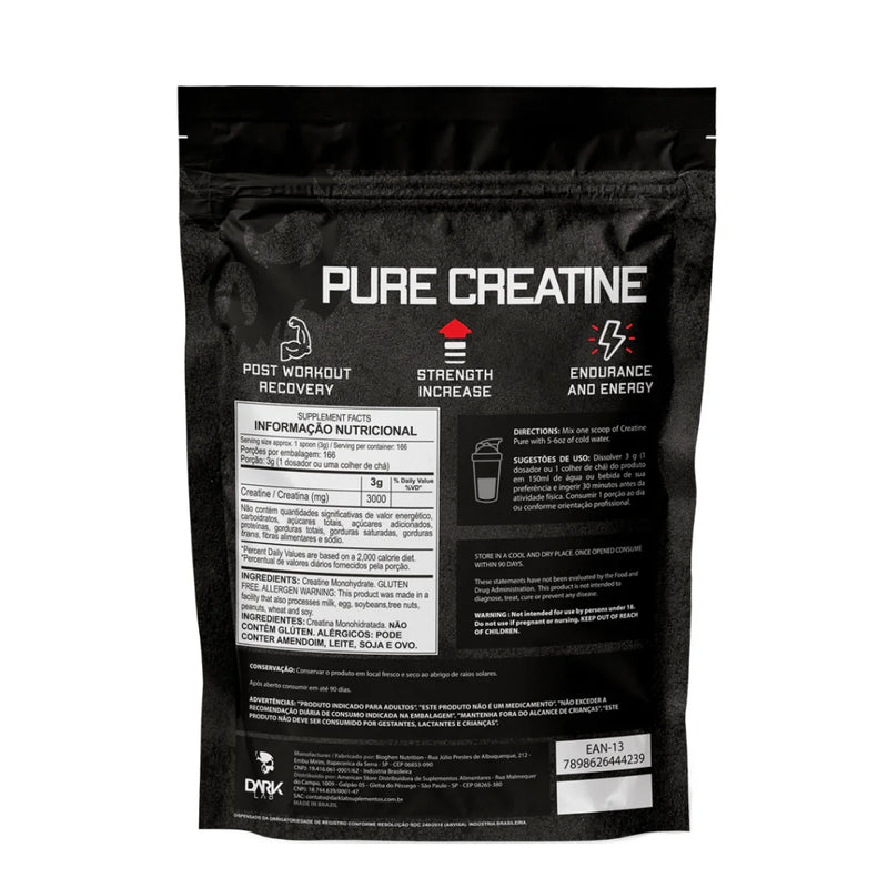 Creatina Monohidratada Pura 500g Refill Dark Lab