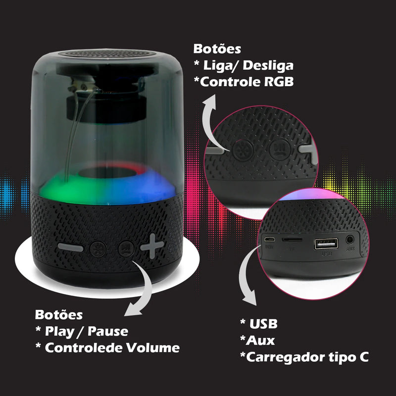 Mini Caixa De Som TWS Bluetooth