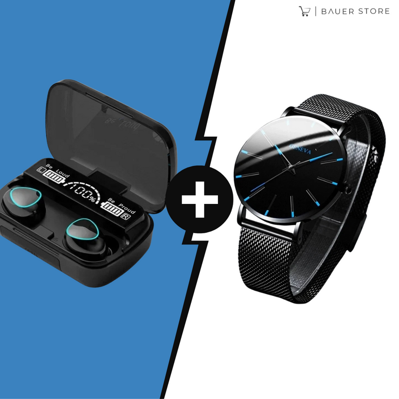 Kit Masculino – Relógio Geneva + Fone M10
